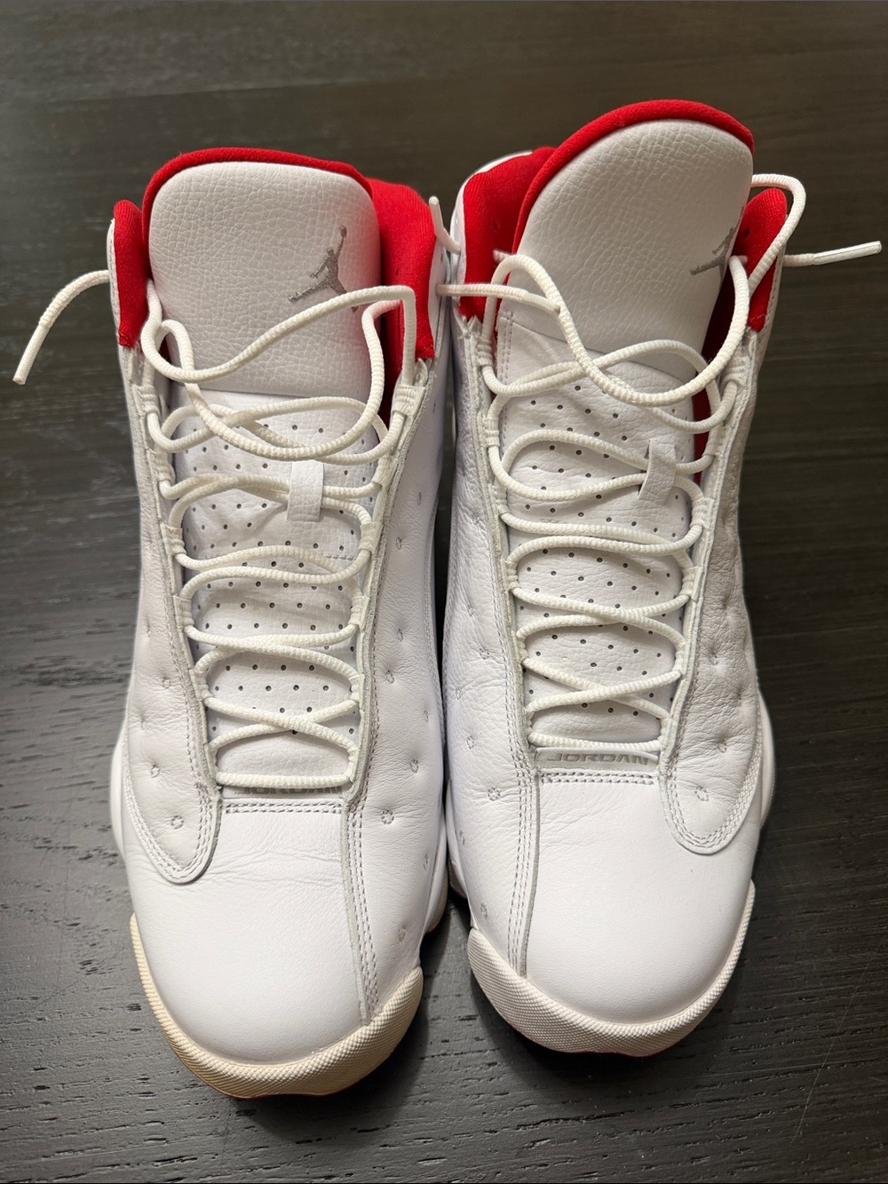 Jordan 13 “First to Flight” Men’s White and Red Retro Basketball Sneakers